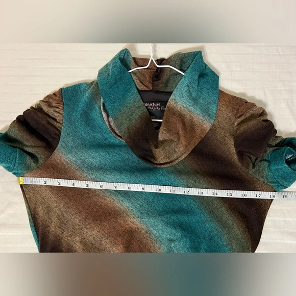 Robbie Bee Signature Cowl Neck Ruched Short Sleeve Dress Sz PM - Picture 11 of 13